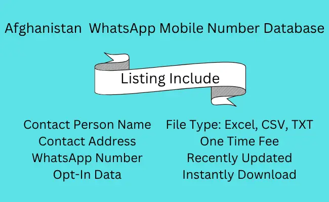 Afghanistan WhatsApp Mobile Number Database