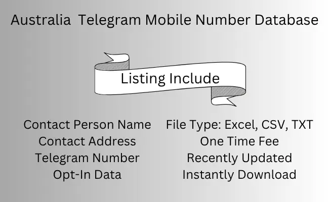 Australia Telegram Mobile Number Database