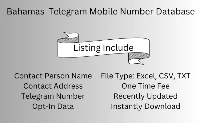Bahamas Telegram Mobile Number Database