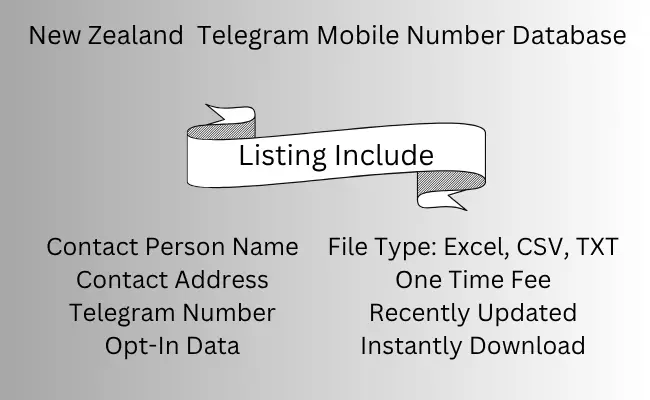 New Zealand Telegram Mobile Number Database