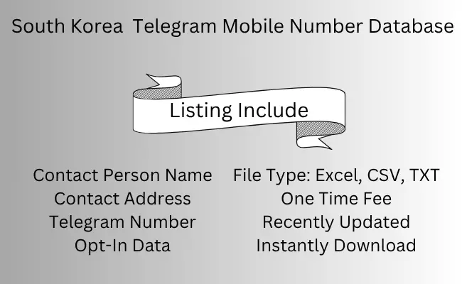 South Korea Telegram Mobile Number Database